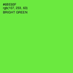 #6BE93F - Bright Green Color Image