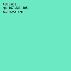 #6BE9C3 - Aquamarine Color Image