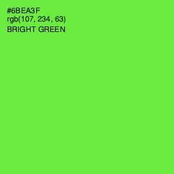#6BEA3F - Bright Green Color Image