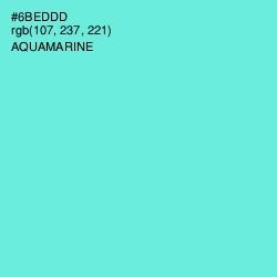 #6BEDDD - Aquamarine Color Image