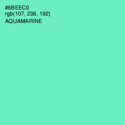 #6BEEC0 - Aquamarine Color Image