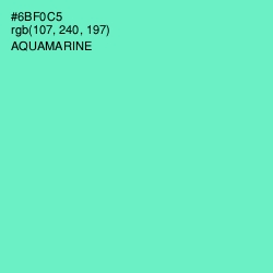 #6BF0C5 - Aquamarine Color Image