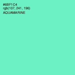 #6BF1C4 - Aquamarine Color Image