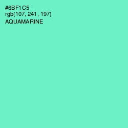 #6BF1C5 - Aquamarine Color Image