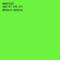 #6BF33D - Bright Green Color Image