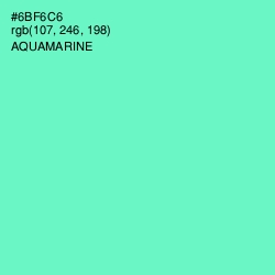 #6BF6C6 - Aquamarine Color Image