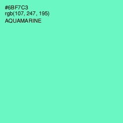 #6BF7C3 - Aquamarine Color Image