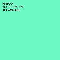 #6BF9C4 - Aquamarine Color Image