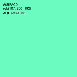 #6BFAC0 - Aquamarine Color Image