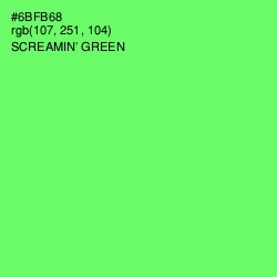 #6BFB68 - Screamin' Green Color Image