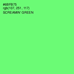 #6BFB75 - Screamin' Green Color Image