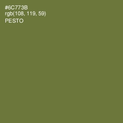 #6C773B - Pesto Color Image