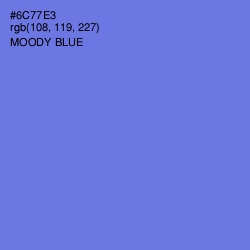 #6C77E3 - Moody Blue Color Image