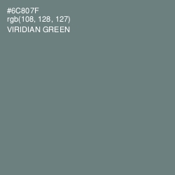 #6C807F - Viridian Green Color Image