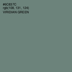 #6C837C - Viridian Green Color Image