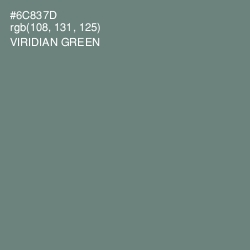 #6C837D - Viridian Green Color Image