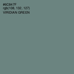 #6C847F - Viridian Green Color Image