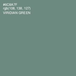 #6C8A7F - Viridian Green Color Image