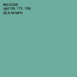 #6CAD9E - Sea Nymph Color Image