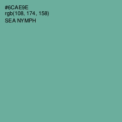 #6CAE9E - Sea Nymph Color Image