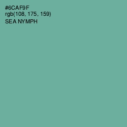 #6CAF9F - Sea Nymph Color Image
