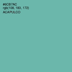 #6CB7AC - Acapulco Color Image