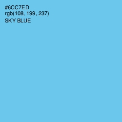 #6CC7ED - Sky Blue Color Image