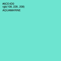 #6CE4D0 - Aquamarine Color Image