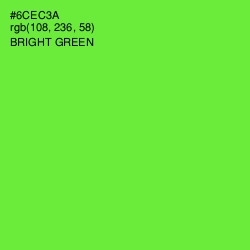 #6CEC3A - Bright Green Color Image