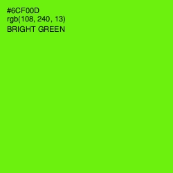 #6CF00D - Bright Green Color Image