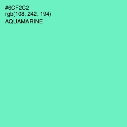 #6CF2C2 - Aquamarine Color Image