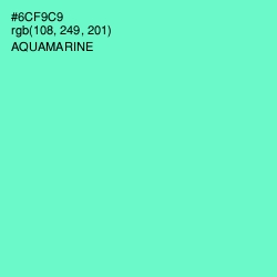 #6CF9C9 - Aquamarine Color Image