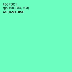 #6CFDC1 - Aquamarine Color Image