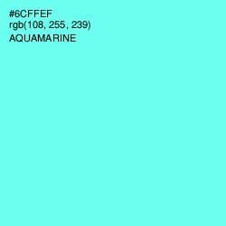 #6CFFEF - Aquamarine Color Image