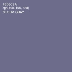 #6D6C8A - Storm Gray Color Image