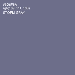 #6D6F8A - Storm Gray Color Image