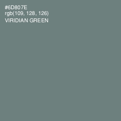 #6D807E - Viridian Green Color Image