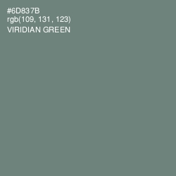#6D837B - Viridian Green Color Image