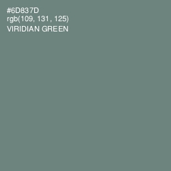 #6D837D - Viridian Green Color Image