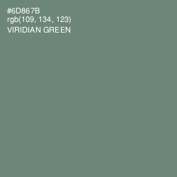 #6D867B - Viridian Green Color Image