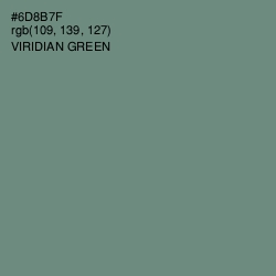 #6D8B7F - Viridian Green Color Image