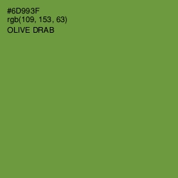 #6D993F - Olive Drab Color Image