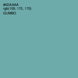 #6DAAAA - Gumbo Color Image
