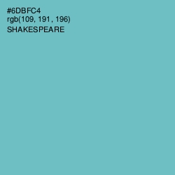 #6DBFC4 - Shakespeare Color Image