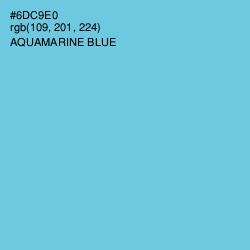 #6DC9E0 - Aquamarine Blue Color Image