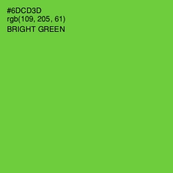#6DCD3D - Bright Green Color Image