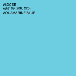 #6DCEE1 - Aquamarine Blue Color Image