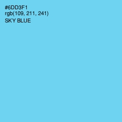 #6DD3F1 - Sky Blue Color Image