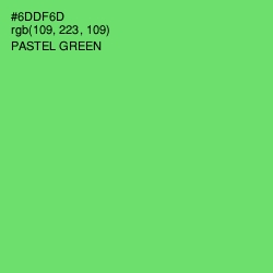 #6DDF6D - Pastel Green Color Image
