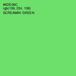 #6DE06C - Screamin' Green Color Image